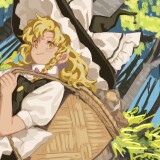 Konachan.com---381571-apron-blonde_hair-bow-braids-forest-hat-kirisame_marisa-long_hair-shirt-sketch-skirt-touhou-tree-tuck_tuck23978434-witch-witch_hat-yellow_eyes